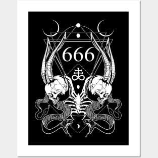 666 with some skulls, serpents and Leviathan cross Posters and Art